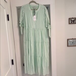 English Factory Mint Checkered Dress